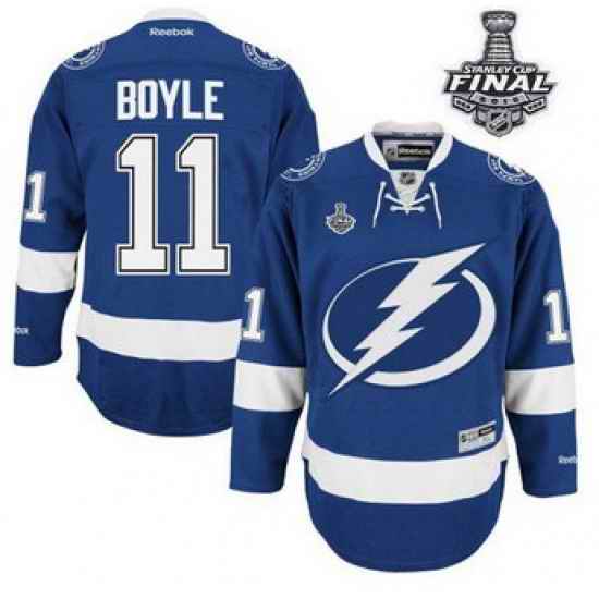 Tampa Bay Lightning #11 Brian Boyle Blue 2015 Stanley Cup Stitched NHL Jersey